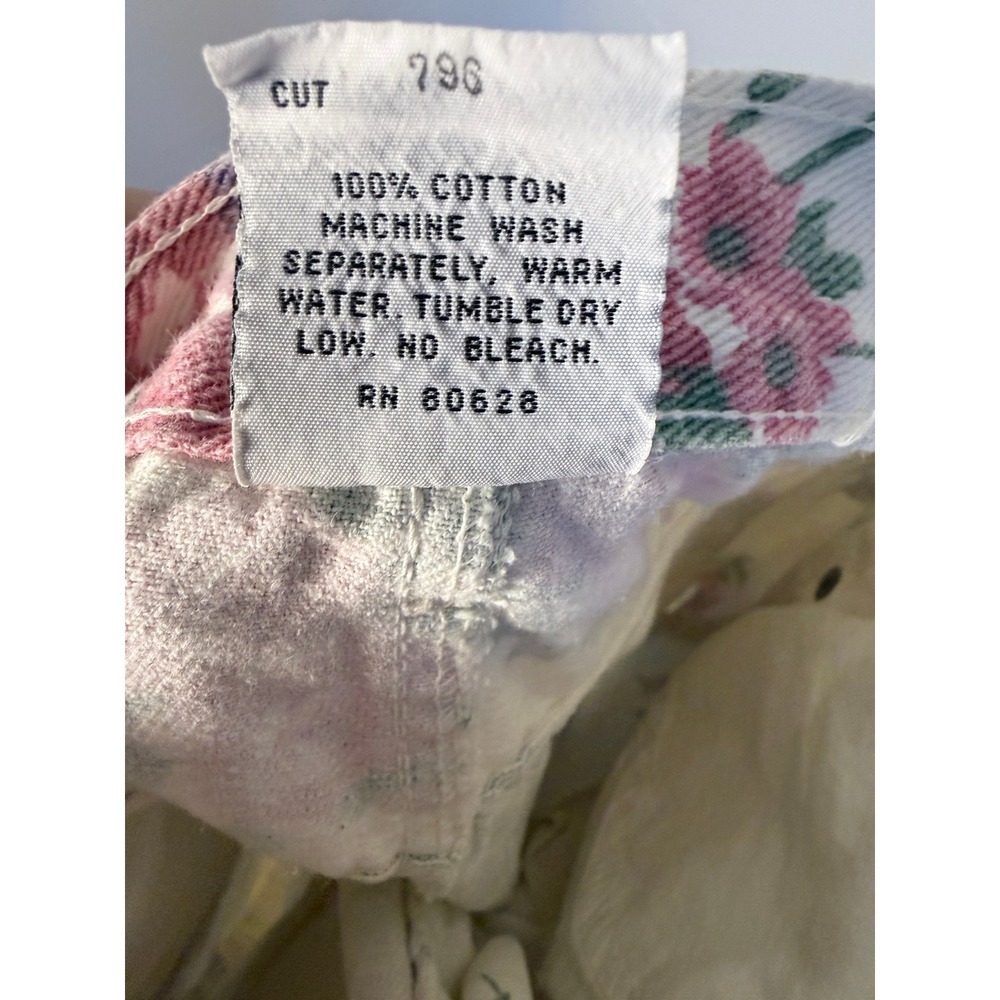 Vintage Michael Floral Denim Jeans Kids Size 10 Made in USA High Waist Tapered - Picture 4 of 4